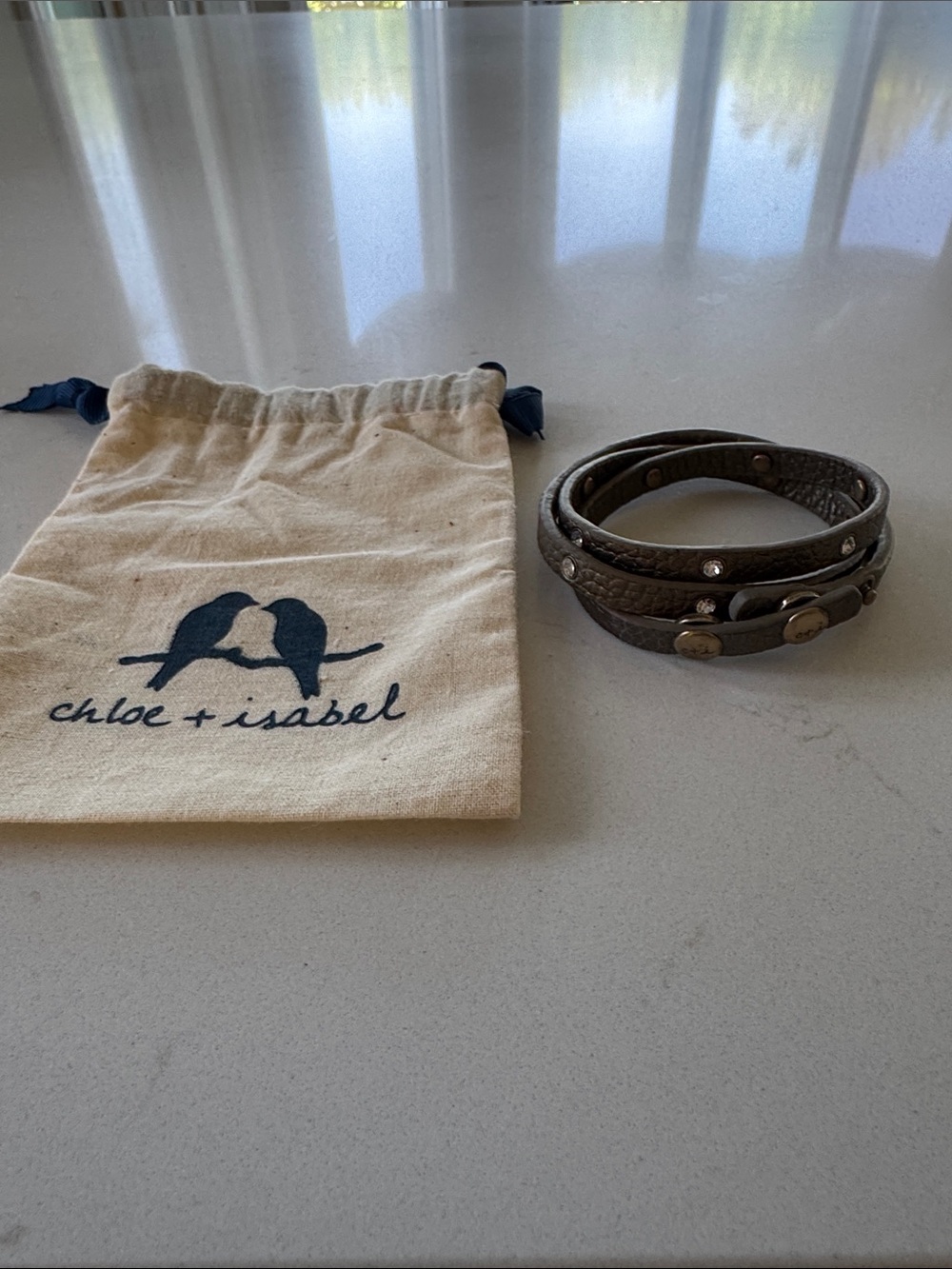 Chloe + Isabel Dark Brown Triple-Wrap Leather Bracelet with Studs